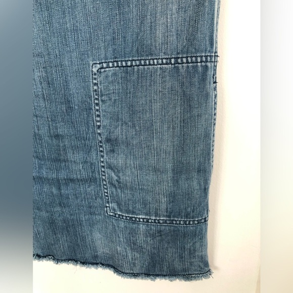 ARITZIA Wilfred Free Denim Dress Nori Frayed fringe hem. Jean dress oversized XS - Picture 12 of 16